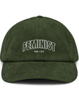 Feminist For Life Corduroy Hat - Empowr Dark Olive