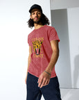 Fearless Feminist Denim T-Shirt - Empowr Garnet Red / S