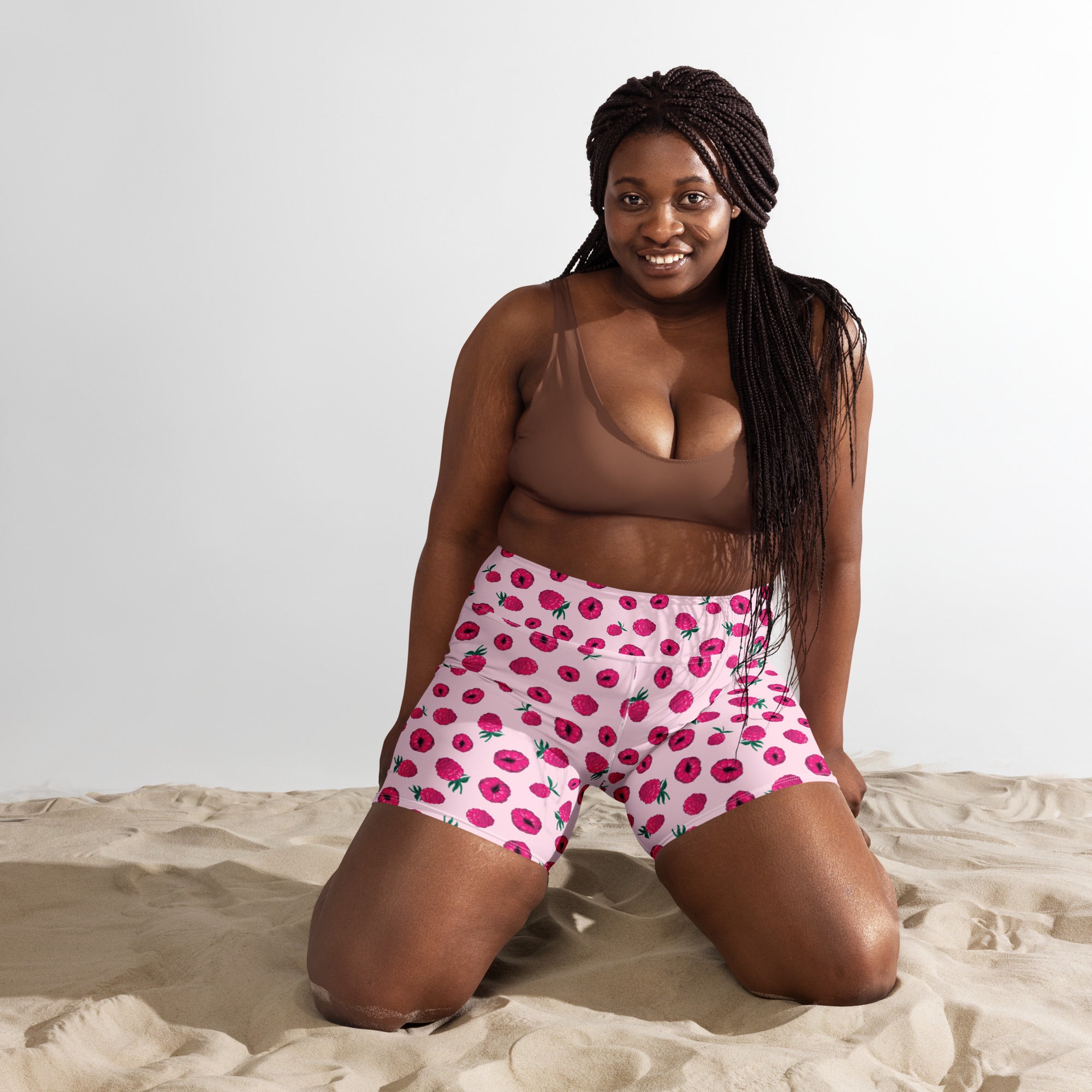 Vulva Rasberry Yoga Shorts - Empowr XS