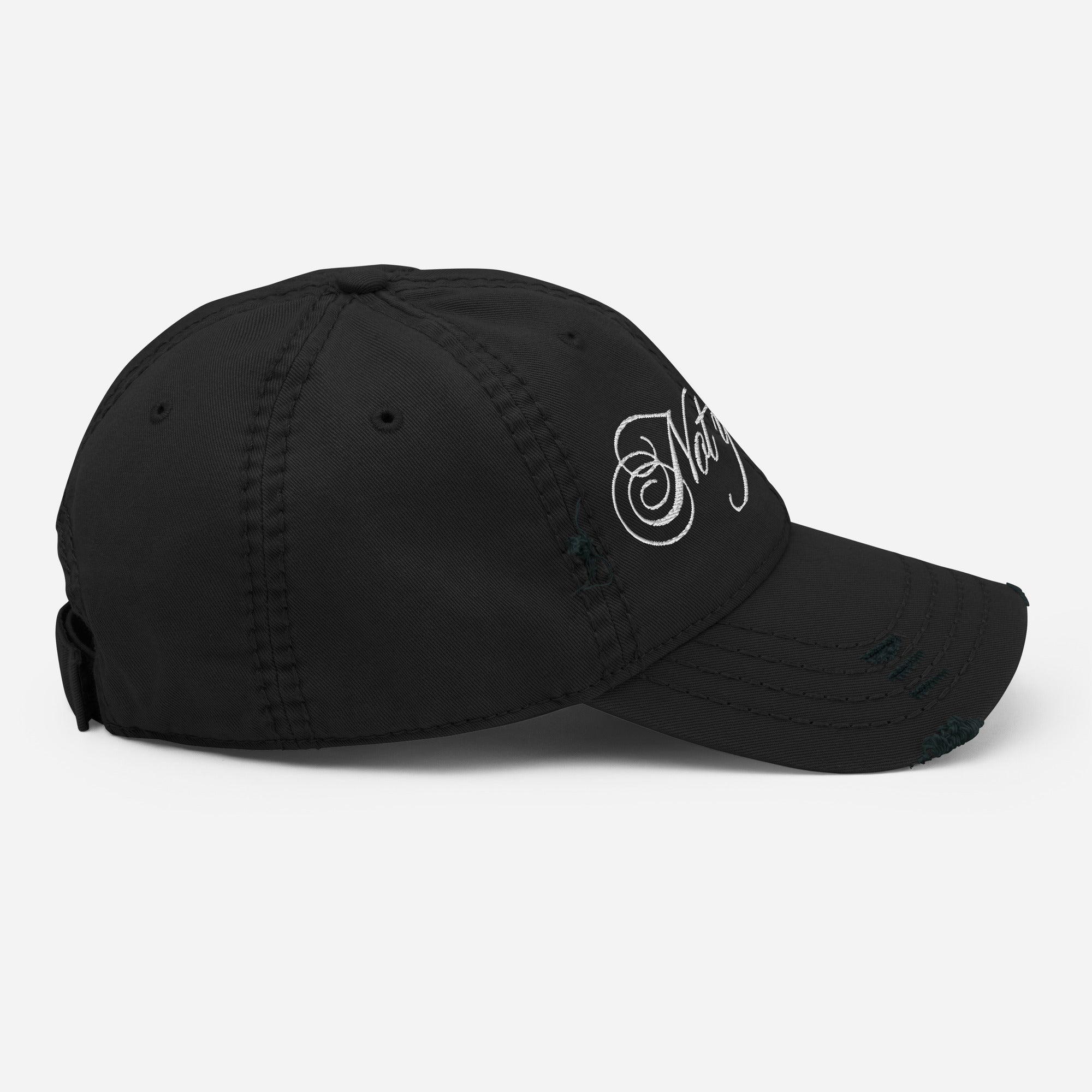 Not Your Babe Distressed Cap - Empowr Black