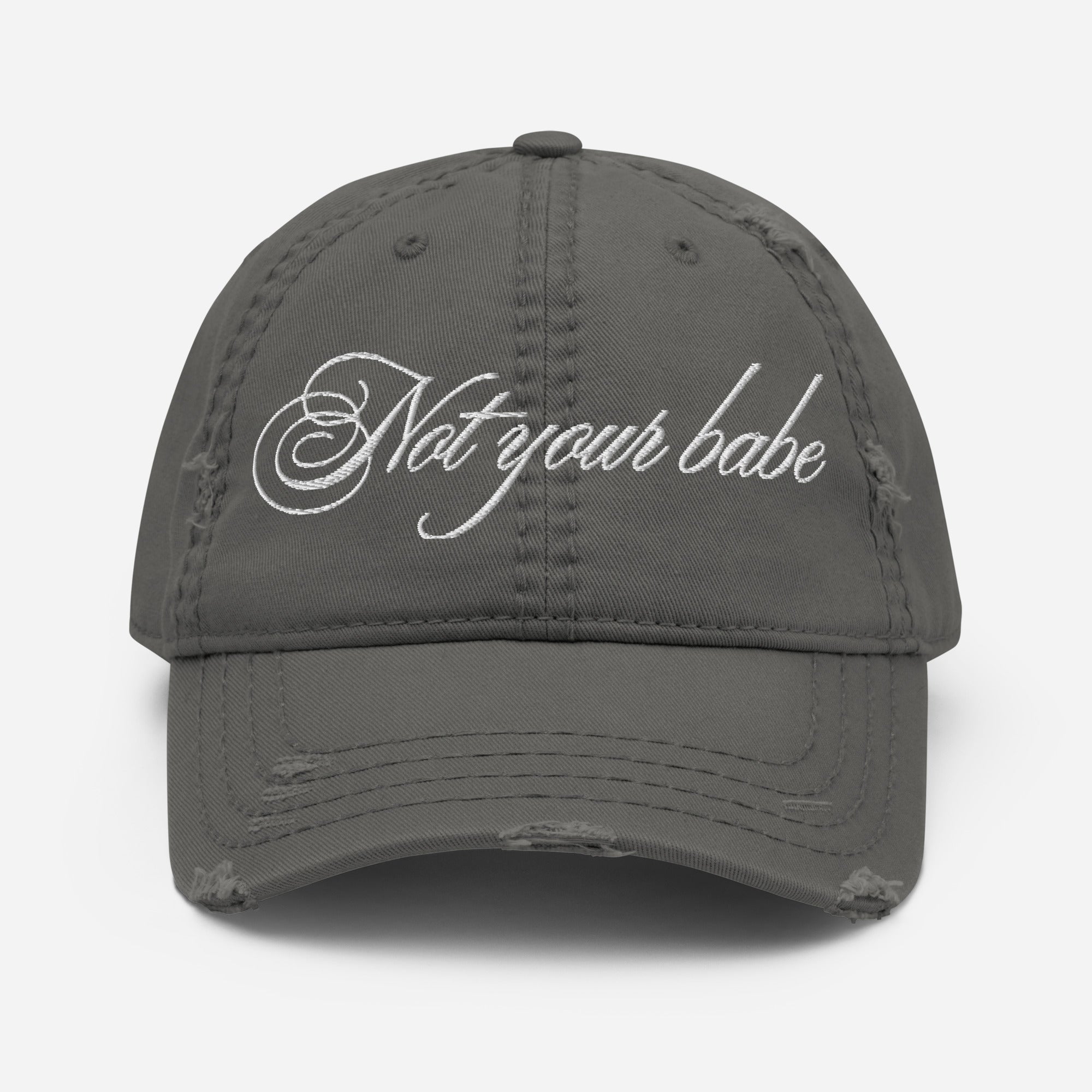 Not Your Babe Distressed Cap - Empowr Charcoal Grey