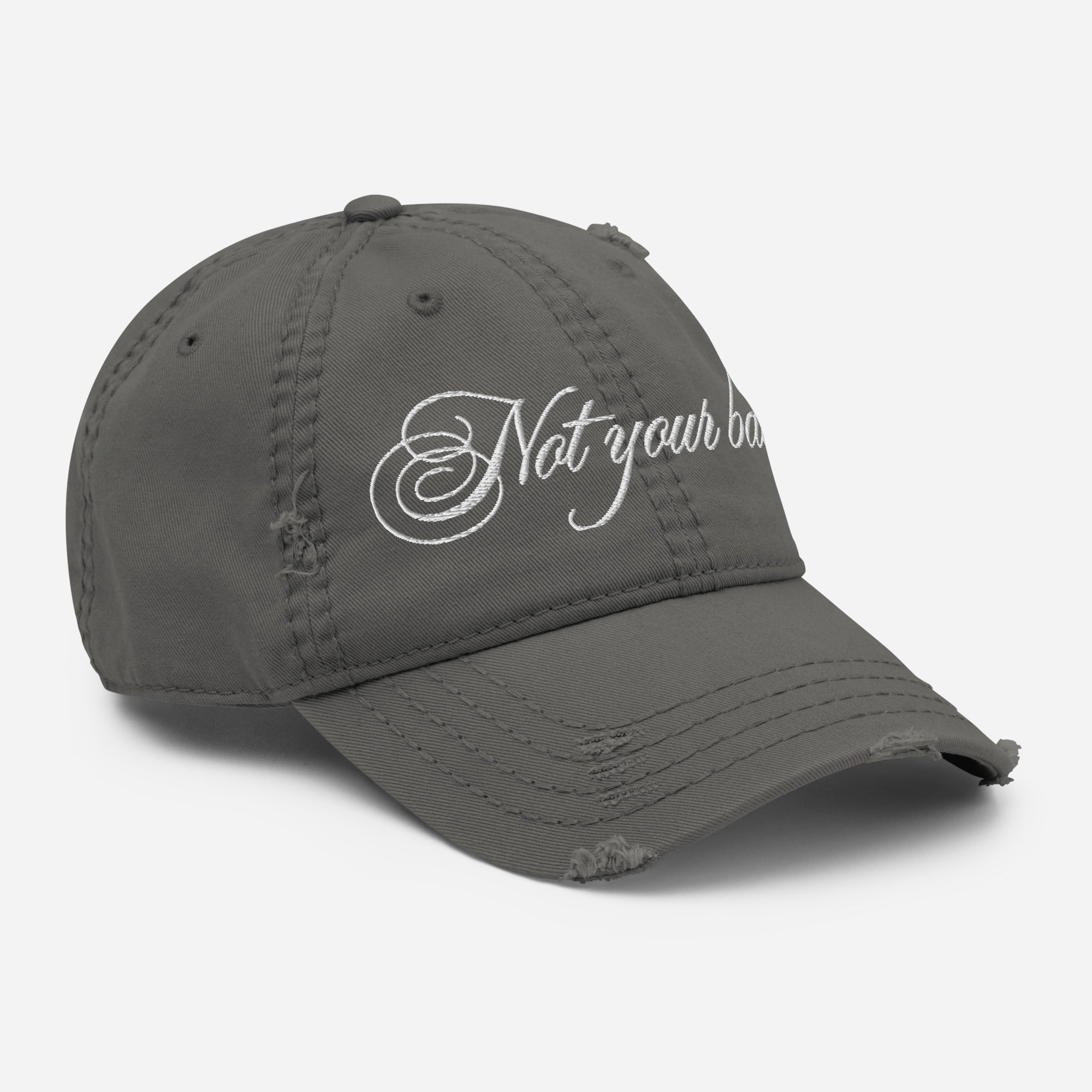 Not Your Babe Distressed Cap - Empowr Black