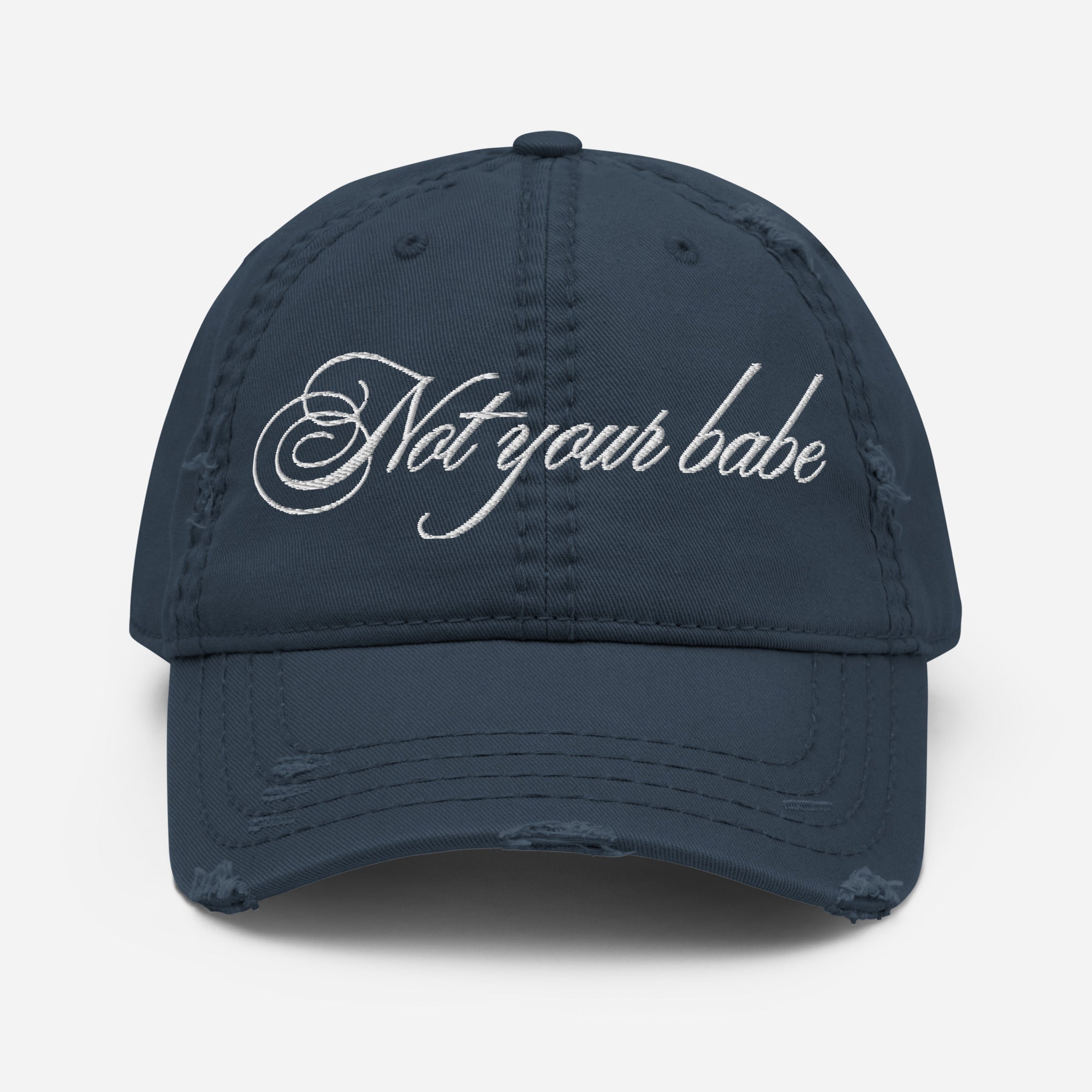 Not Your Babe Distressed Cap - Empowr Navy