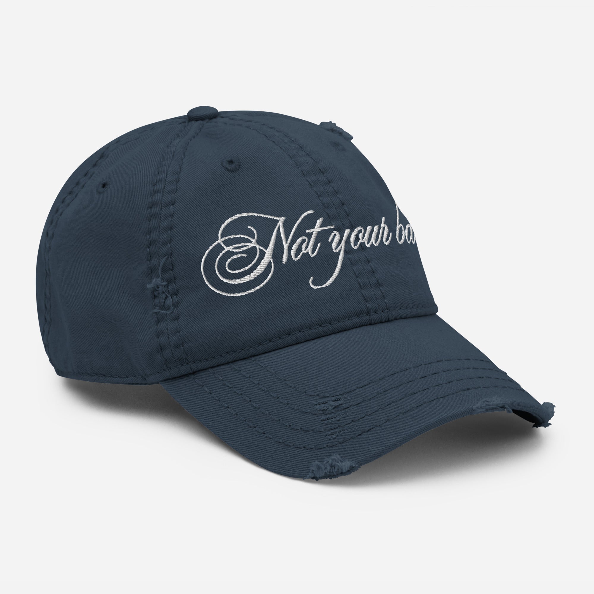 Not Your Babe Distressed Cap - Empowr Black