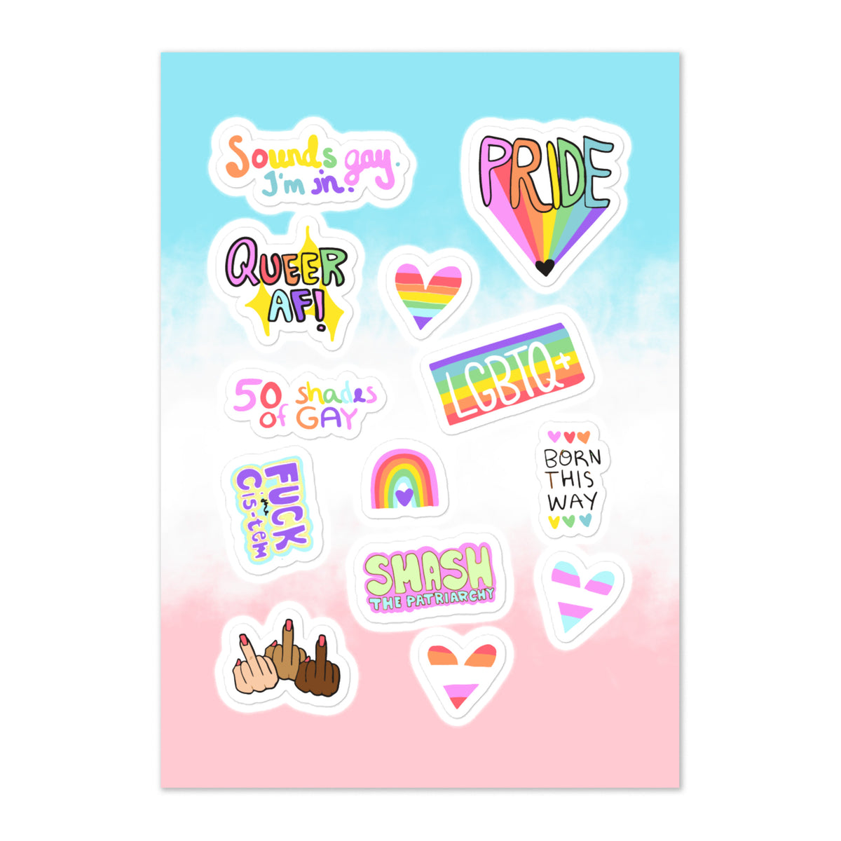 Pink Pride Sticker Pride Sticker Sheet – Empowr