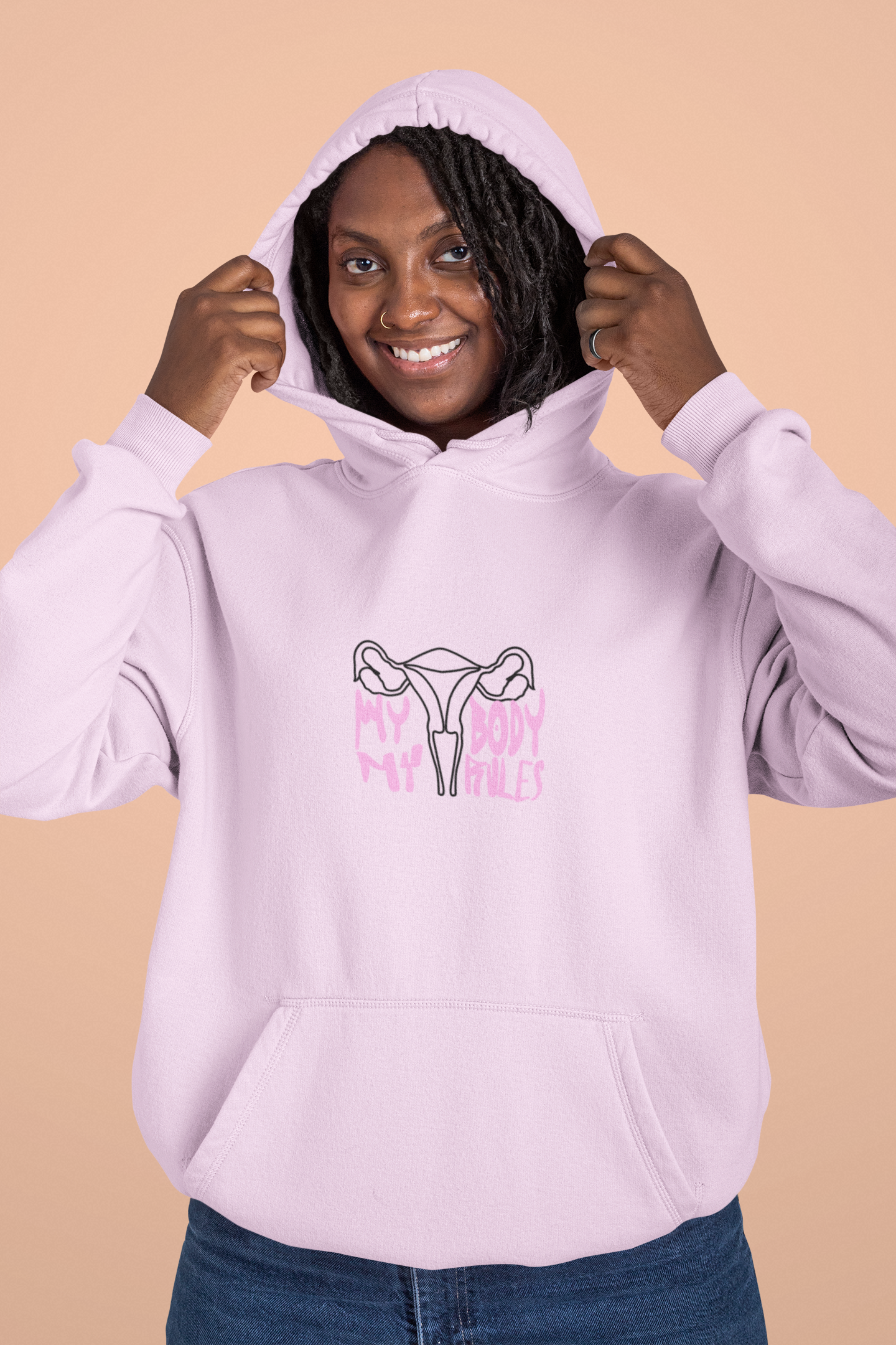 My Body My Rules Feminist Hoodie - Empowr Light Pink / S