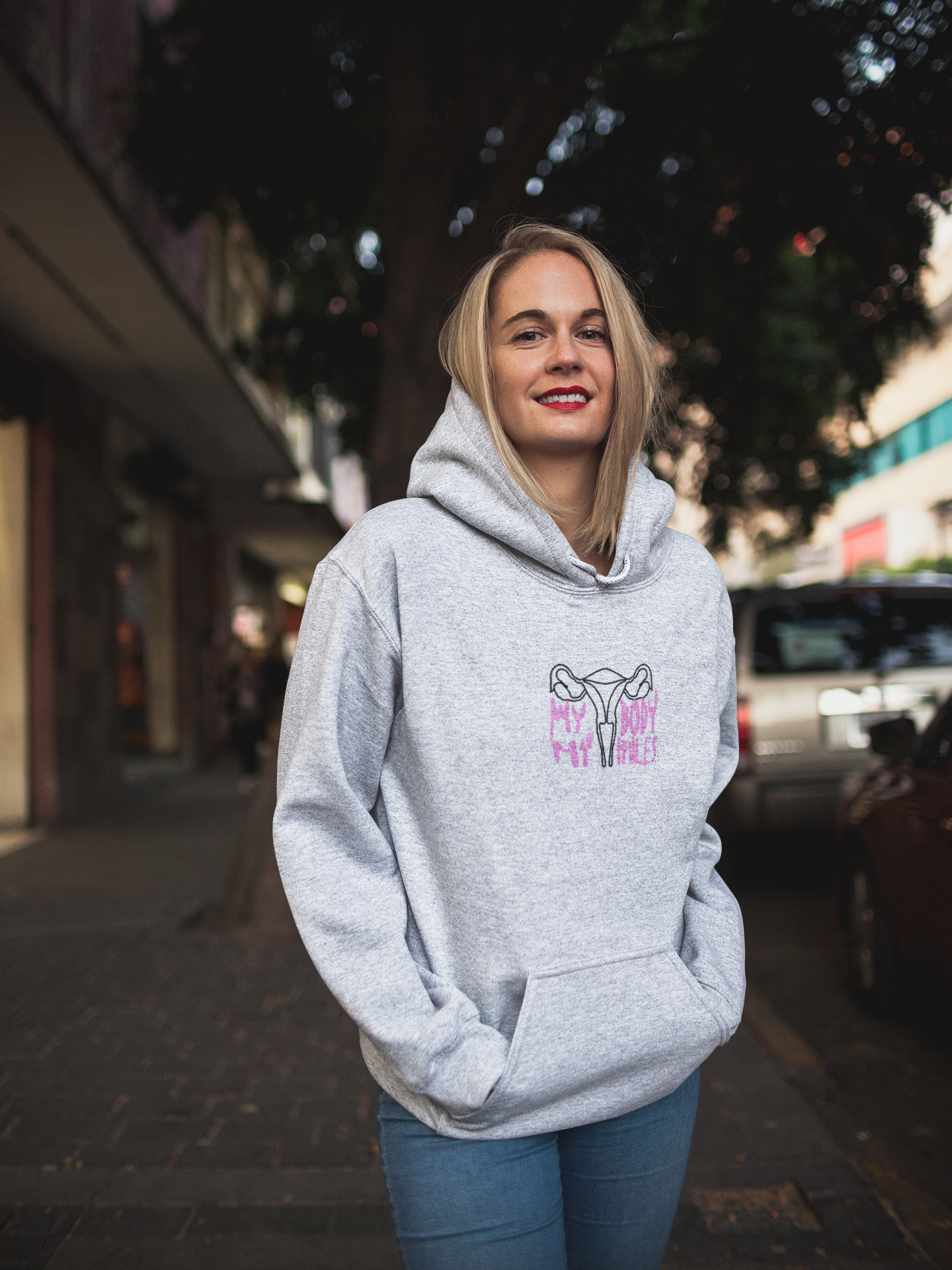 My Body My Rules Feminist Hoodie - Empowr Sport Grey / S