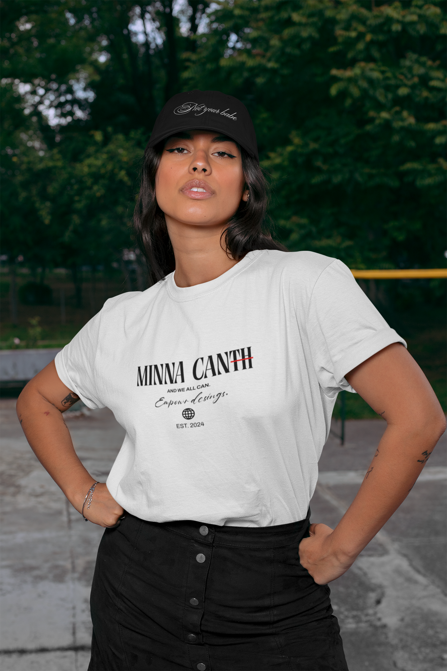 Not Your Babe Distressed Cap - Empowr Black