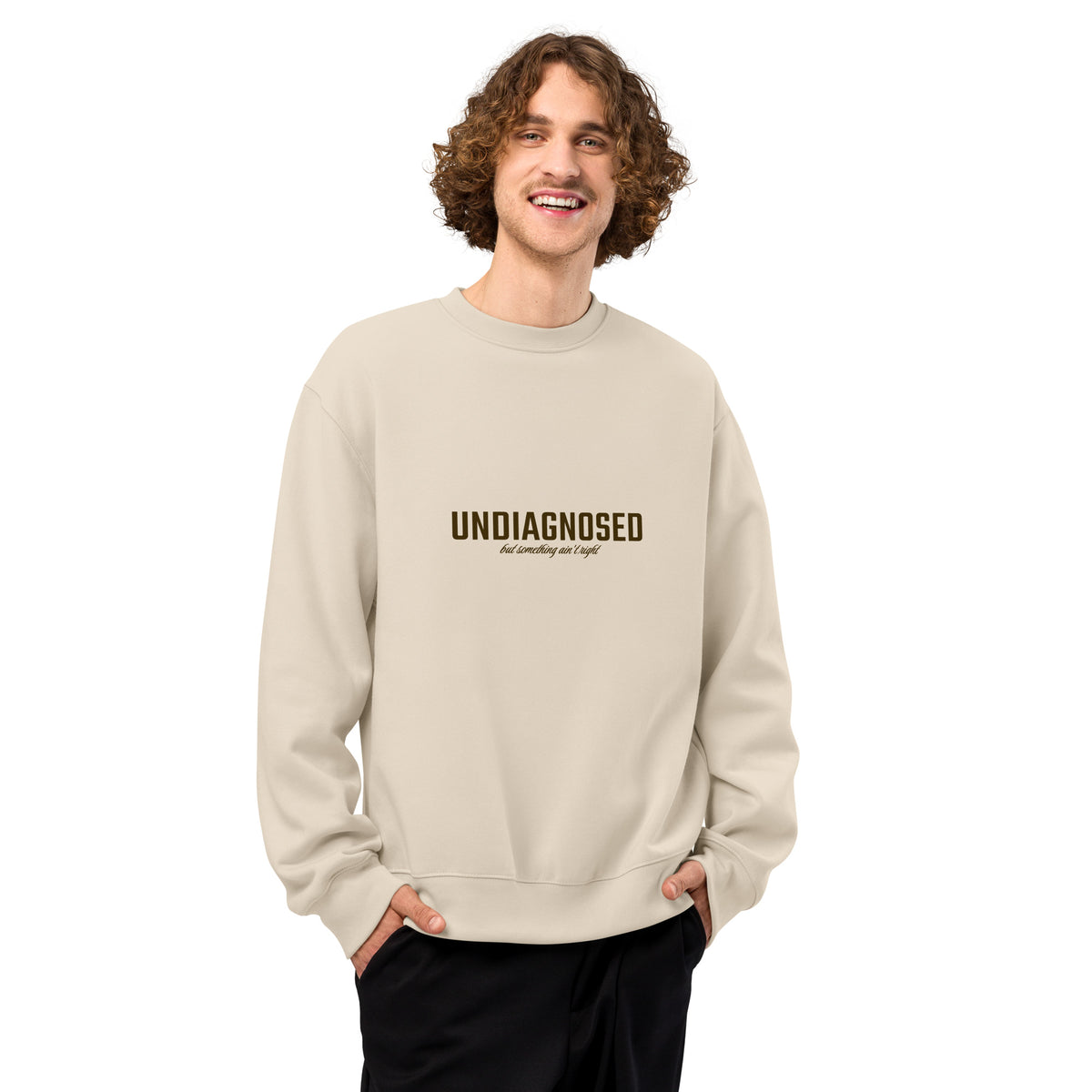 Undiagnosed But Something Ain't Right Oversized College - Empowr Black / S