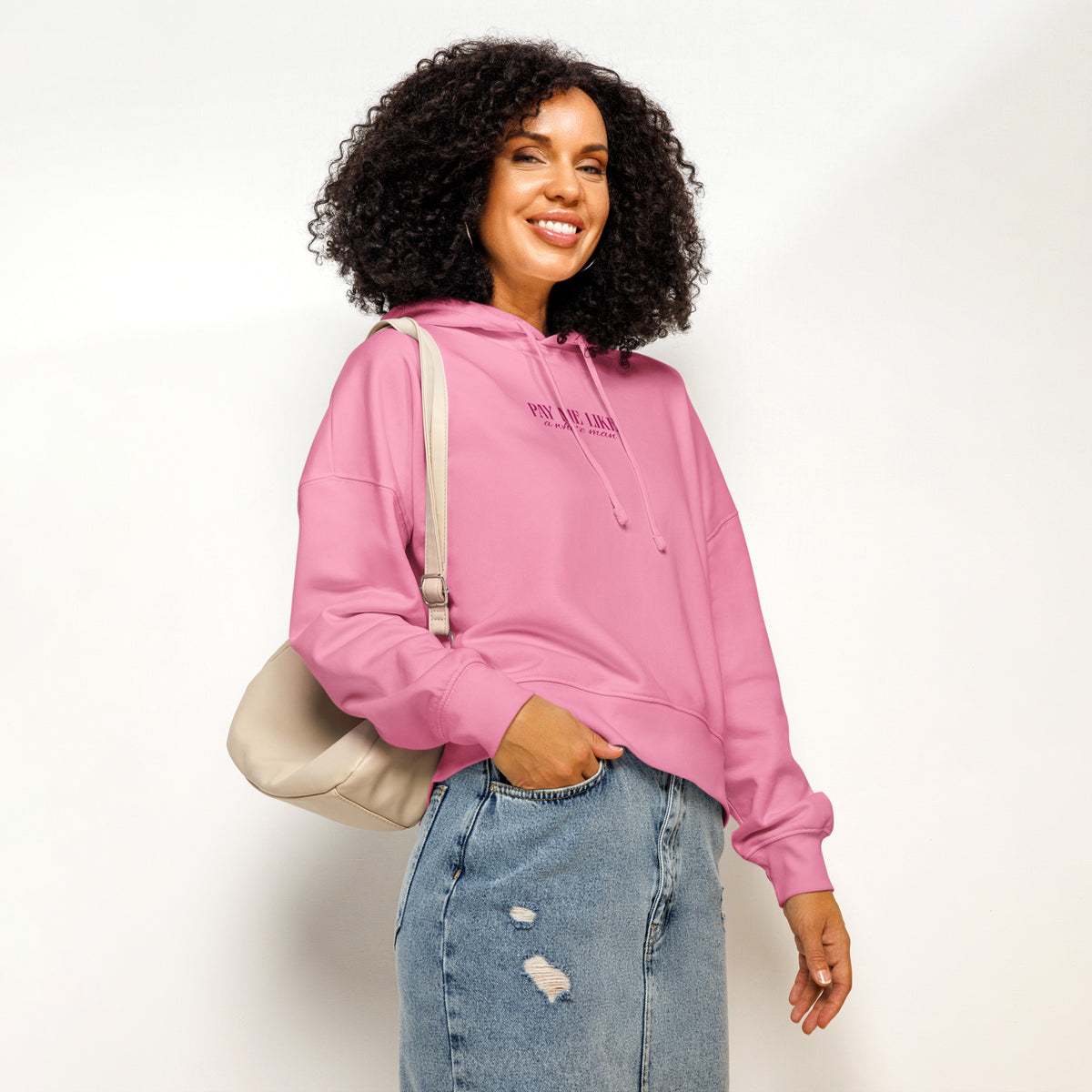 Pay Me Like a White Man Lyhyt Huppari - Empowr Bubble Pink / S
